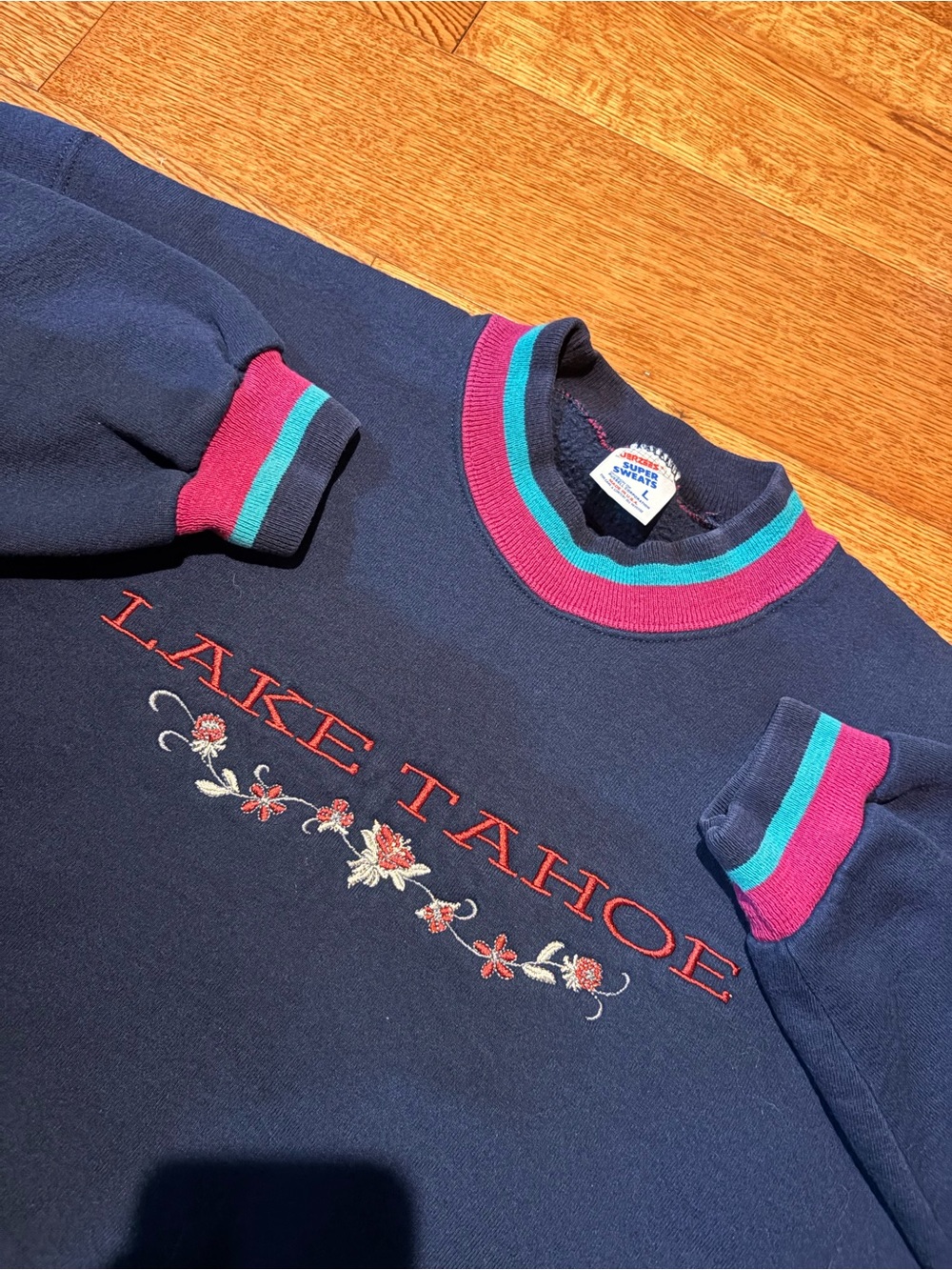 VINTAGE Jerzees Lake Tahoe Navy Crewneck